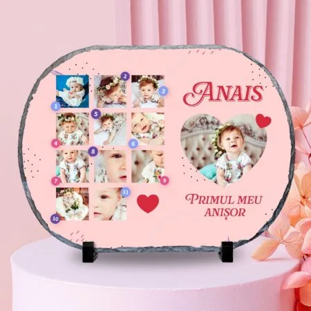 piatră personalizată fetițe primul anișor