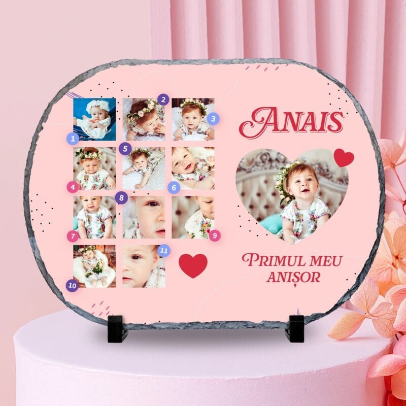 piatră personalizată fetițe primul anișor
