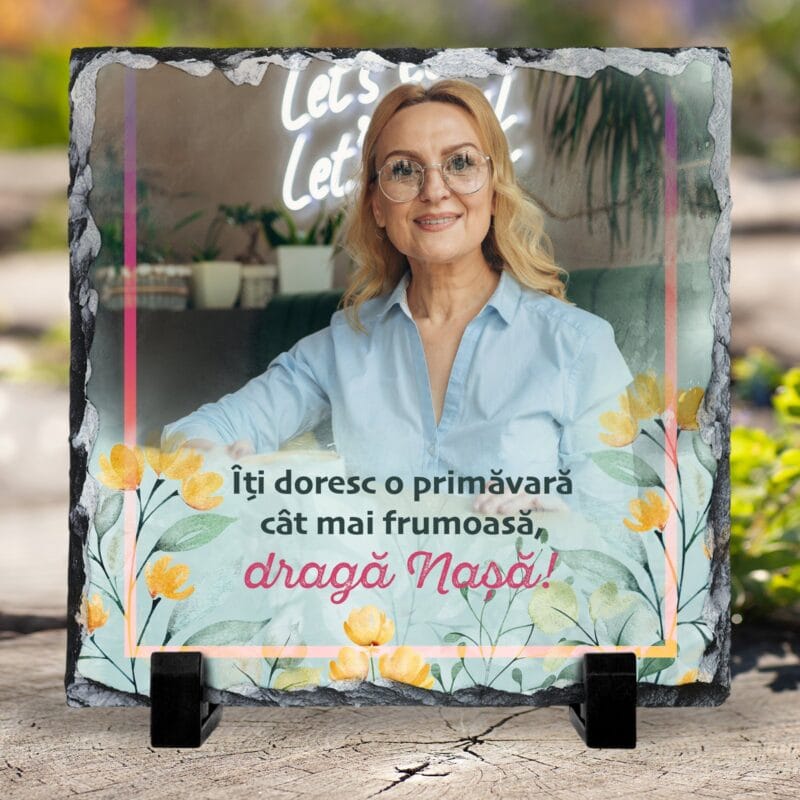 ardezie personalizată de primăvară pentru nașa