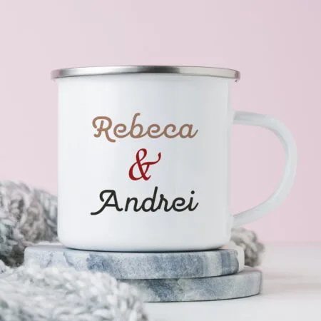 cană personalizată metalică love