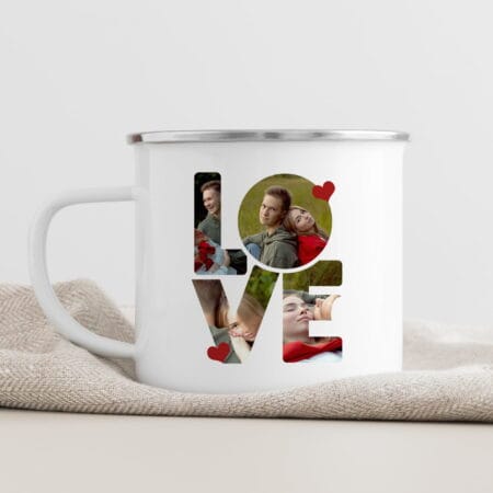 cană personalizată metalică love