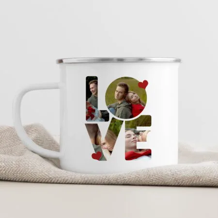 cană personalizată metalică love