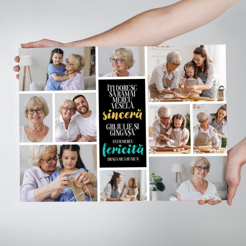 tablou canvas colaj personalizat pentru bunica