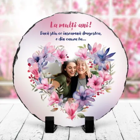 ardezie rotundă personalizată pentru ziua femeii