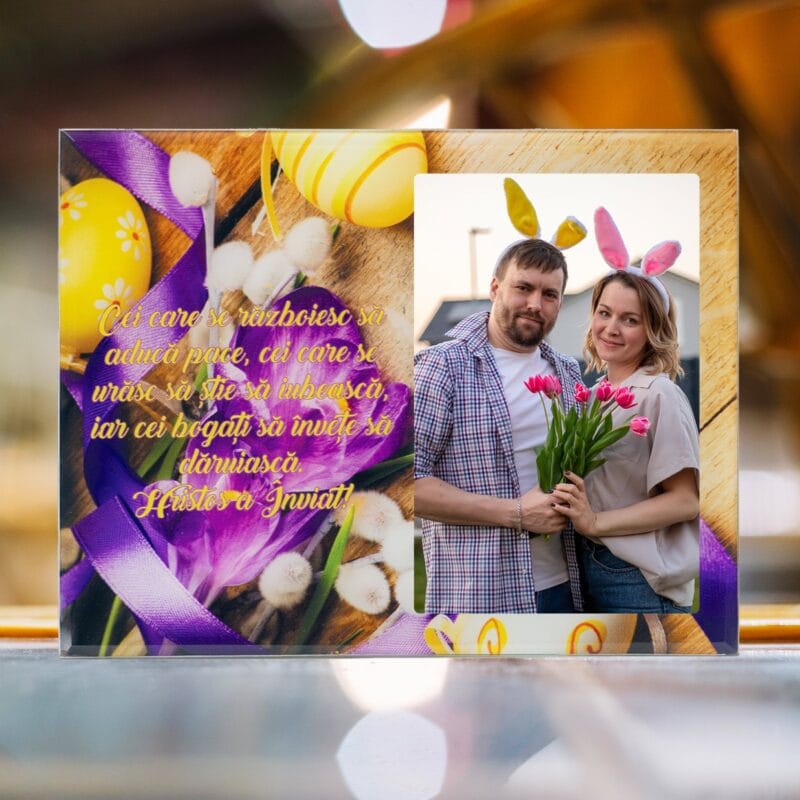 ramă foto din sticlă hristos a Înviat