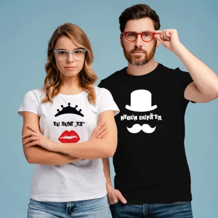 set tricouri personalizate nebun după ea