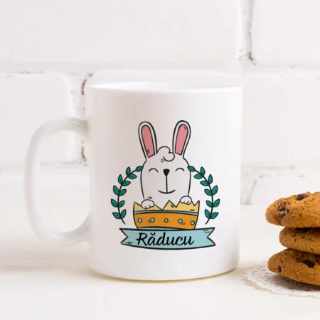 cană personalizată cu nume pentru paște