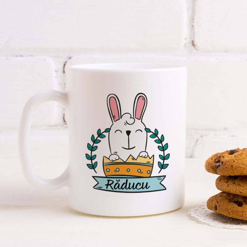 cană personalizată cu nume pentru paște