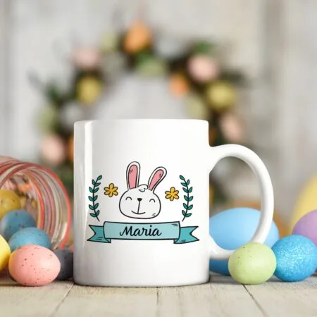 cană personalizată cu nume pentru paște