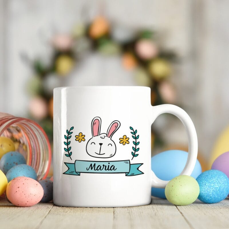 cană personalizată cu nume pentru paște