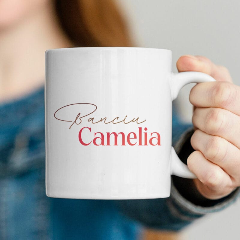 cană personalizată pentru camelia