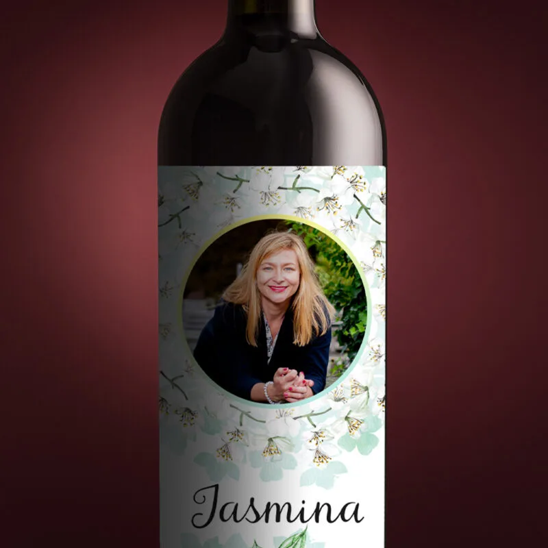sticlă de vin personalizată cu nume și poză