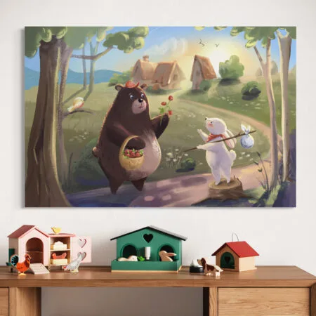 tablou canvas decorativ prietenii pădurii