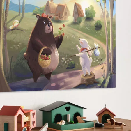 tablou canvas decorativ prietenii pădurii