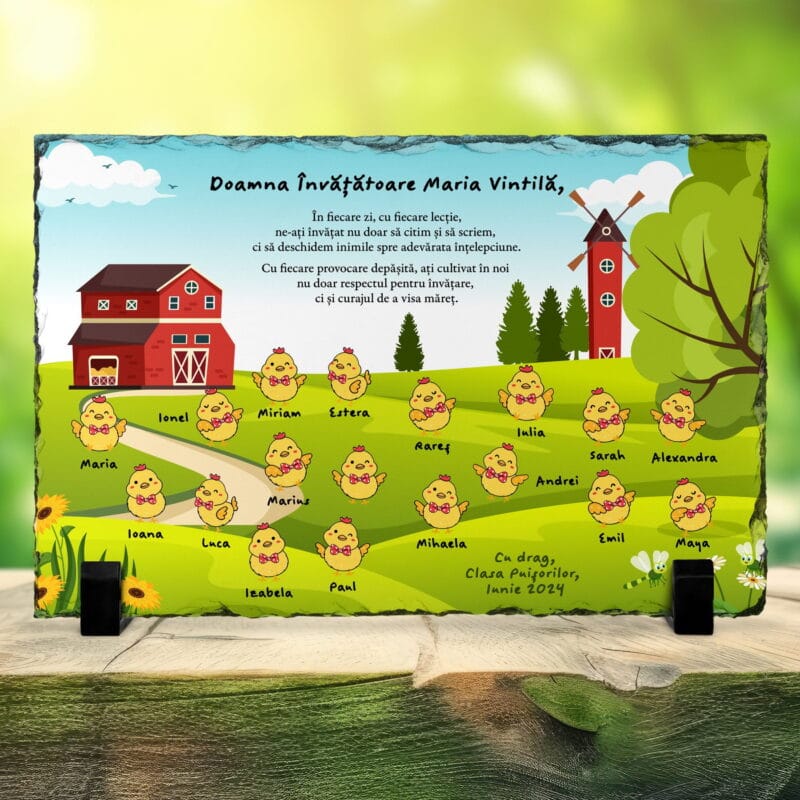 ardezie cadou învățătoare sau educatoare clasa puiutilor