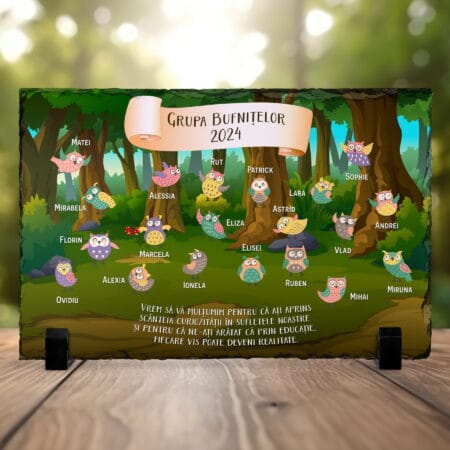 ardezie cadou învățătoare sau educatoare grupa bufnițelor