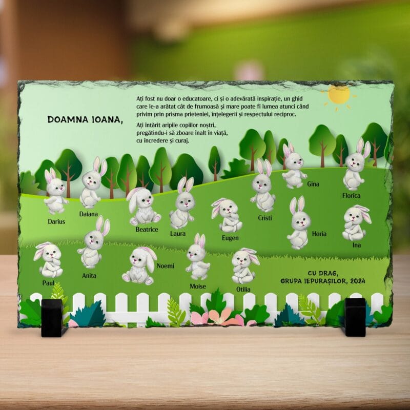 ardezie cadou învățătoare sau educatoare grupa iepurasilor