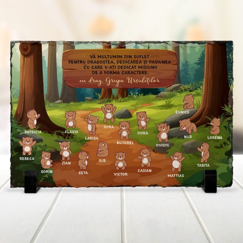 ardezie cadou învățătoare sau educatoare grupa ursuleti