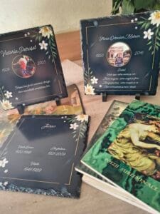 ardezie pătrată personalizată in memoriam