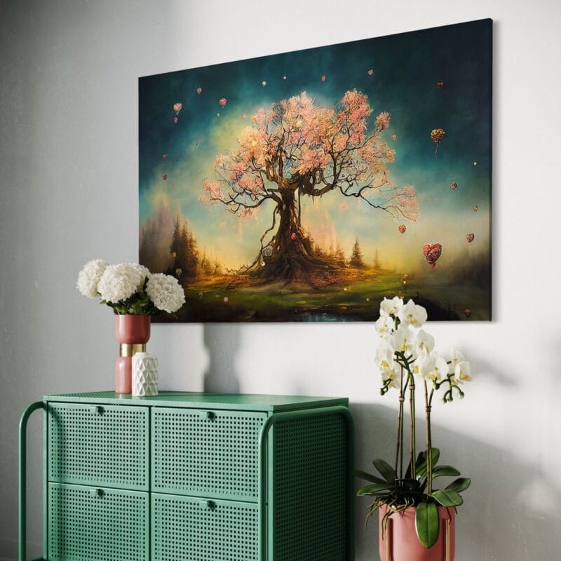tablou canvas decorativ copacul dorințelor
