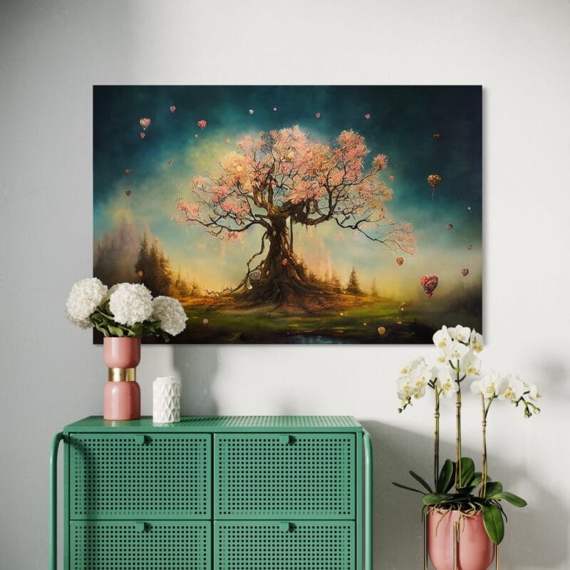 tablou canvas decorativ copacul dorințelor