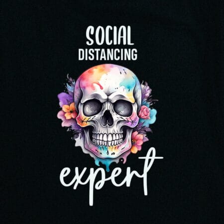tricou imprimat expert în distanțare socială