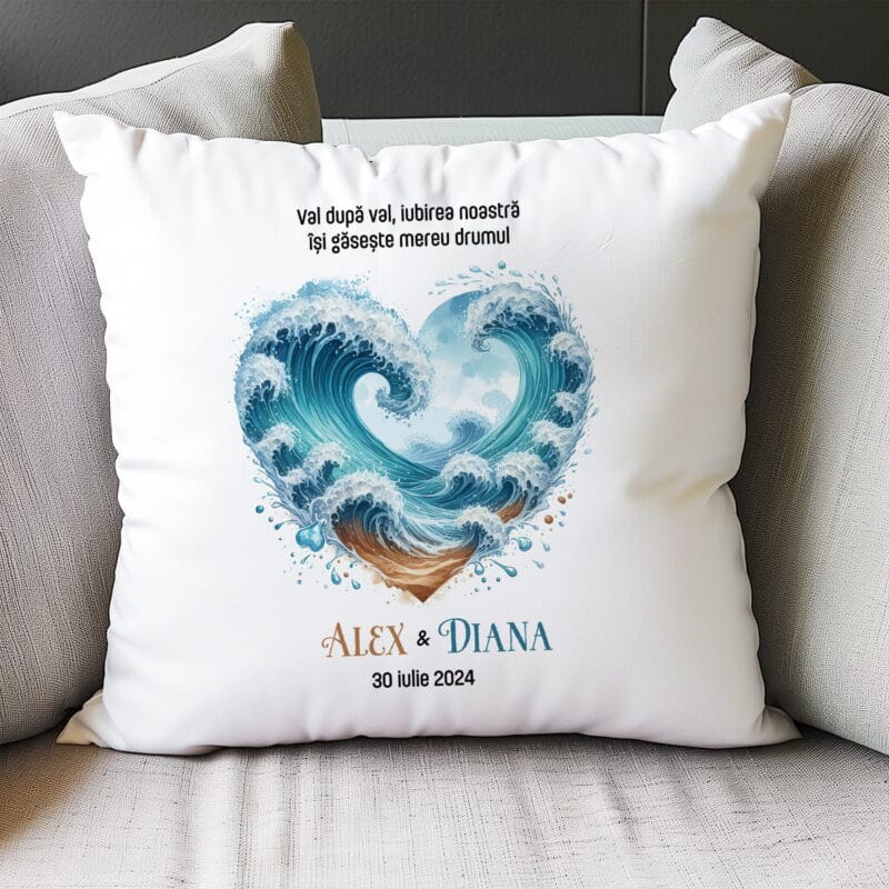 pernă personalizată val după val