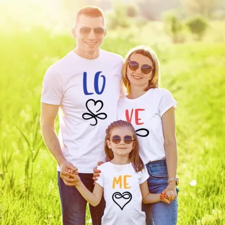 set tricouri de familie love me