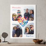 tablou canvas personalizat colaj cu inimioare