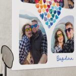 tablou canvas personalizat colaj cu inimioare