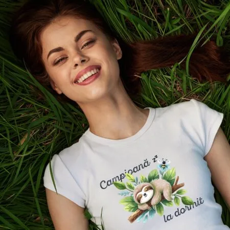 tricou personalizat campioană la dormit