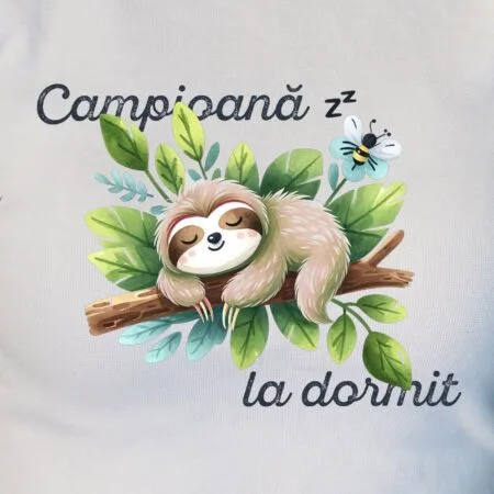 tricou personalizat campioană la dormit