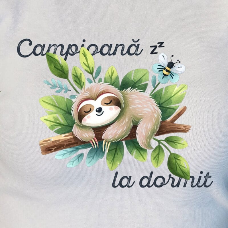 tricou personalizat campioană la dormit
