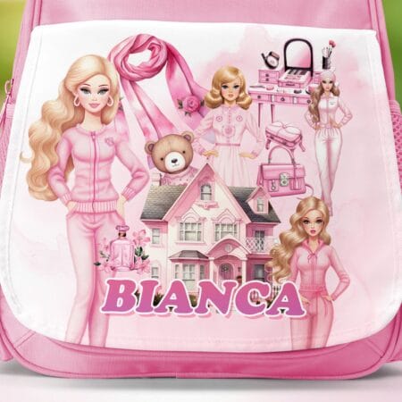 ghiozdan personalizat cu păpuși pentru fetițe