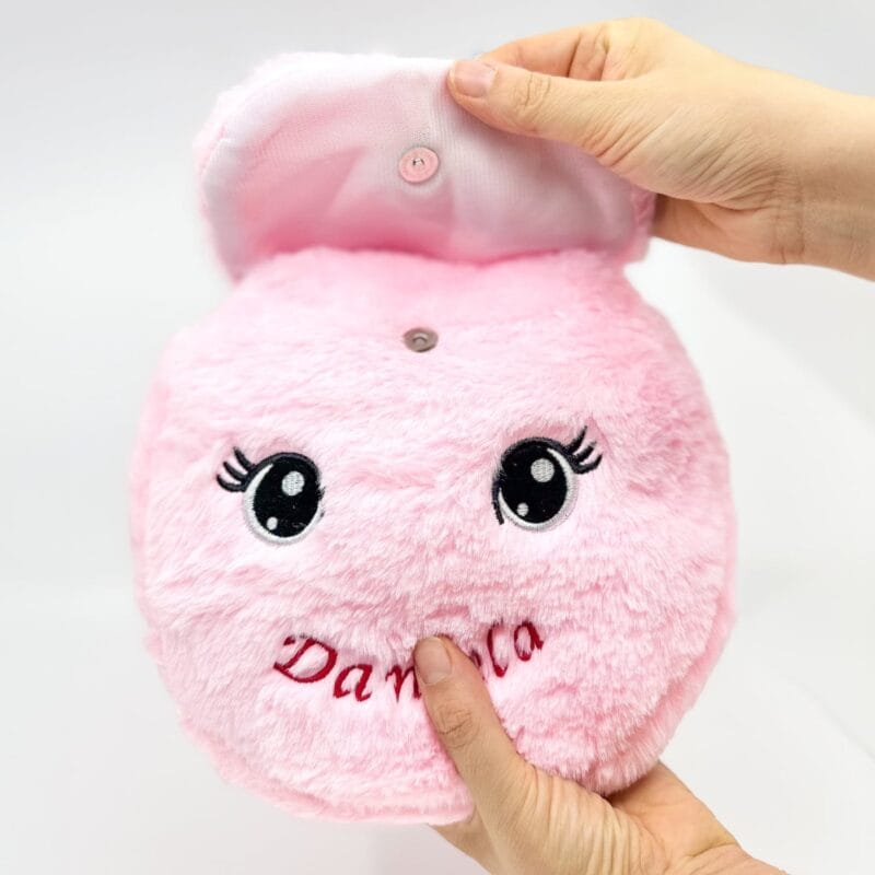 ghiozdănel pufos pentru grădiniță personalizat cu nume