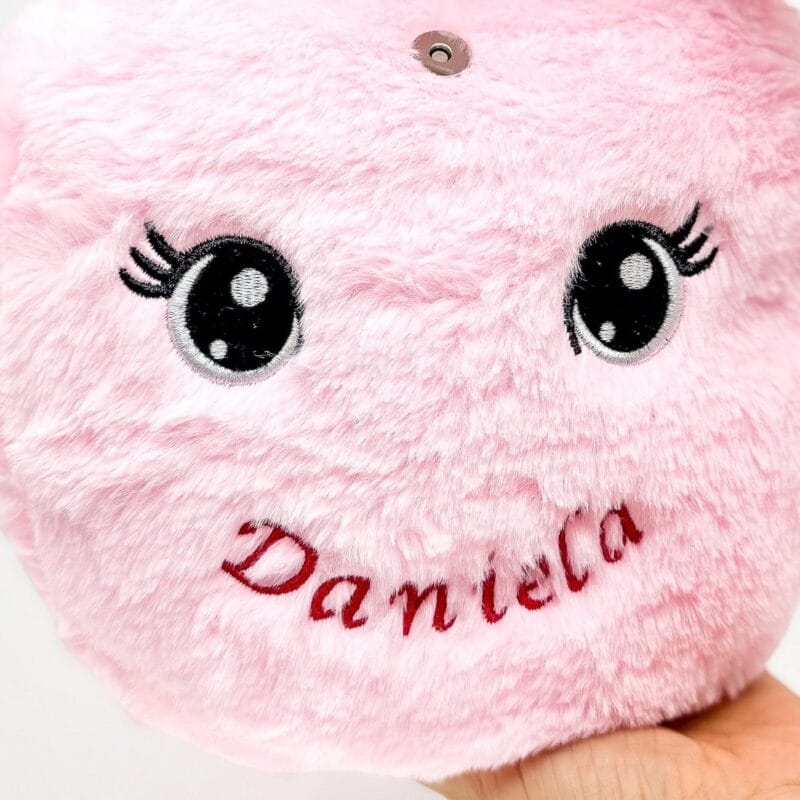 ghiozdănel pufos pentru grădiniță personalizat cu nume