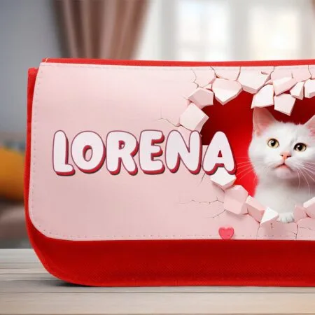 penar cu pisică adorabilă și nume personalizat