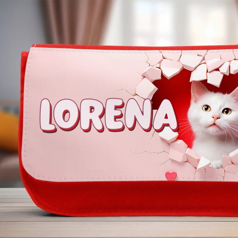 penar cu pisică adorabilă și nume personalizat