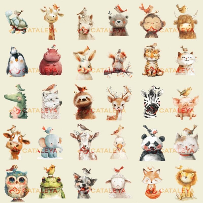 set bidon și caserolă personalizată cu animale vesele