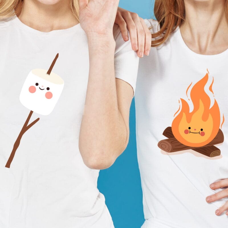 set tricouri imprimate bezea și foc