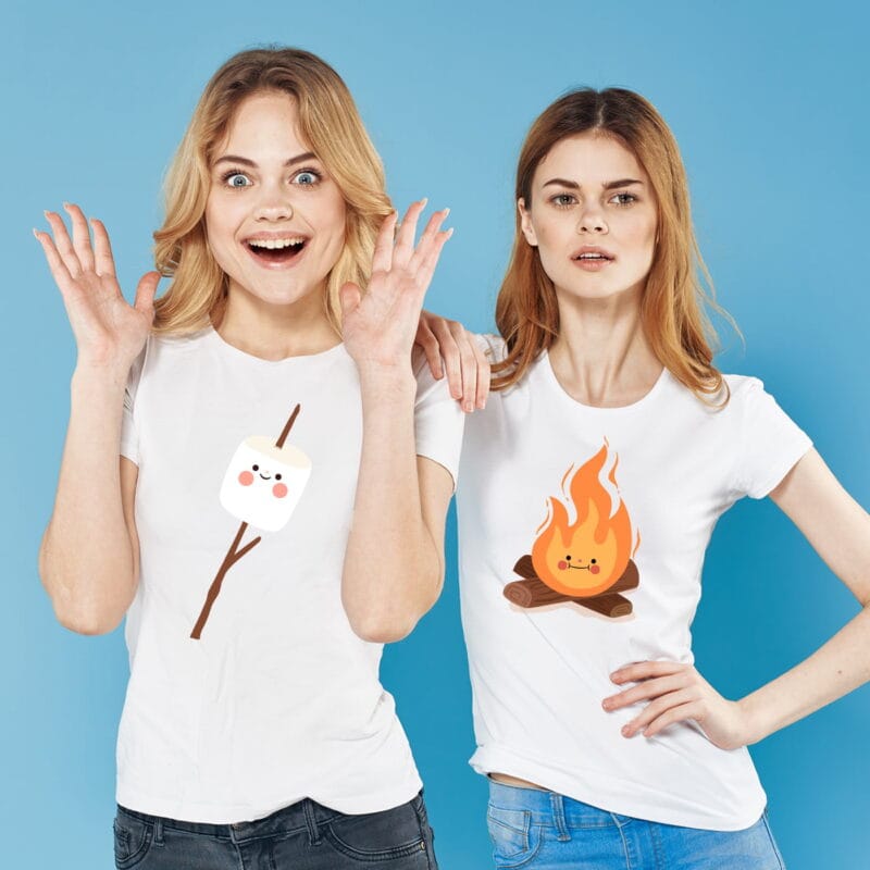 set tricouri imprimate bezea și foc