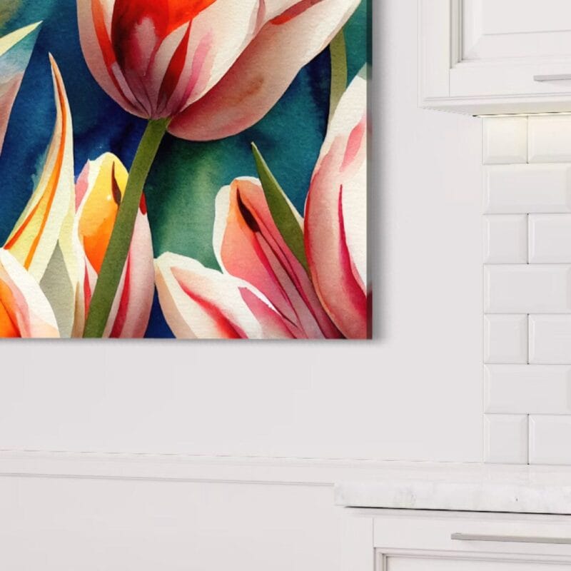 tablou canvas decorativ lalele pictate