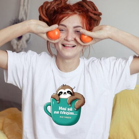 tricou personalizat hai să ne trezim mai târziu
