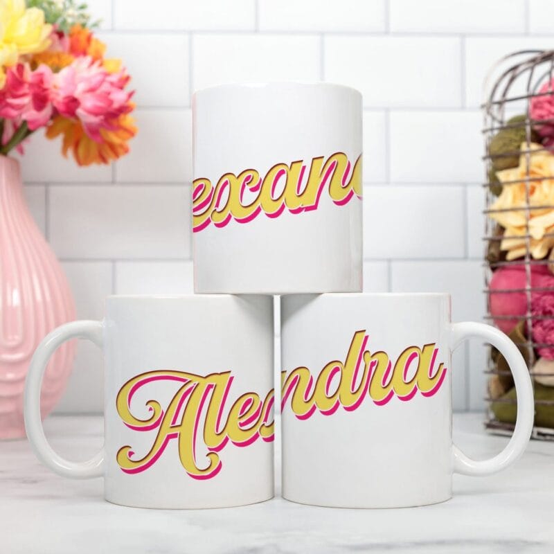 cană albă personalizată cu orice nume