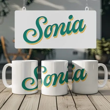 cană albă personalizată cu orice nume