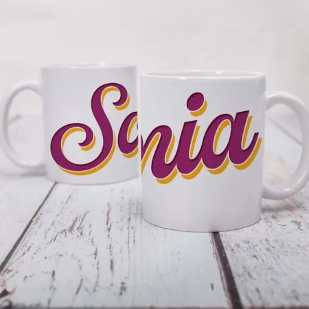 cană albă personalizată cu orice nume