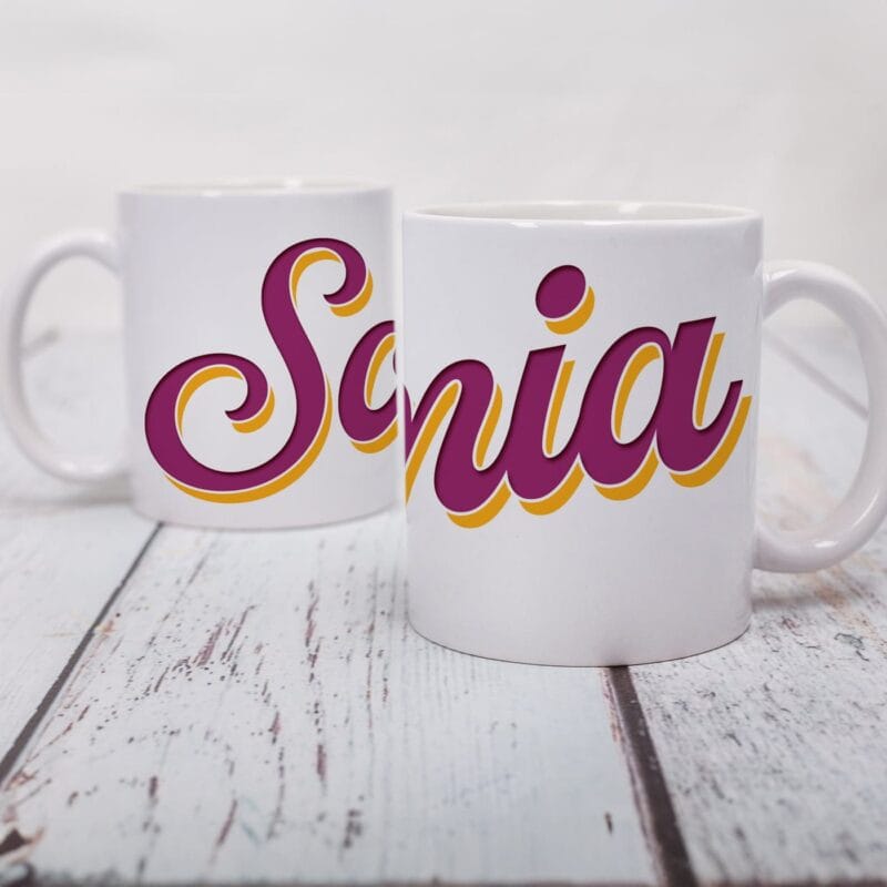 cană albă personalizată cu orice nume