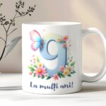 cană aniversară personalizată cu inițială și vârstă