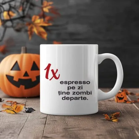 cană personalizată cu mesaj de halloween