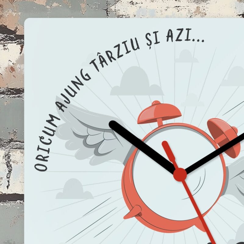 ceas pătrat personalizat cu mesaj amuzant